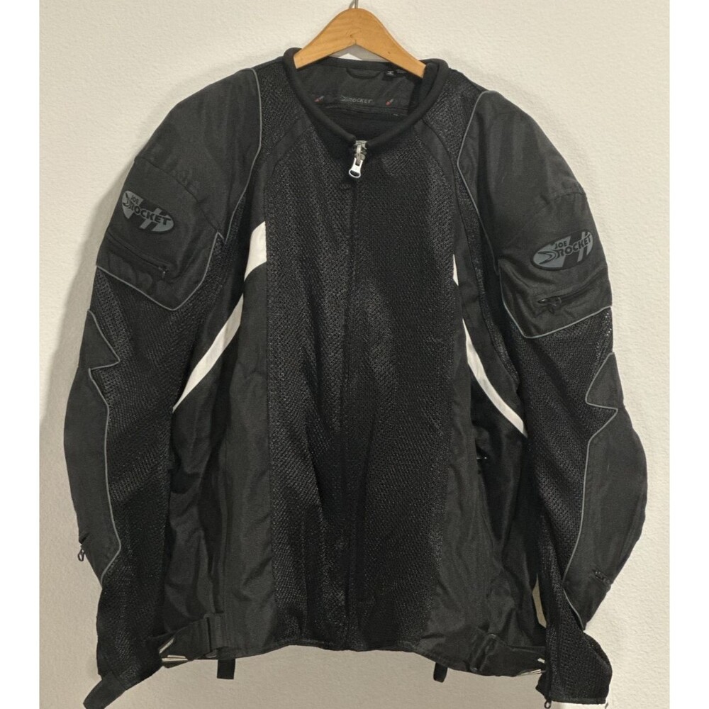Joe Rocket Mens Phoenix Ion Motorcycle Black Jacket Zippered Pads w/Fleece liner